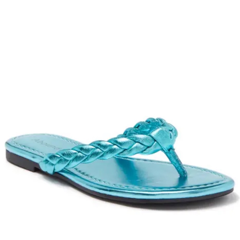Abound Frannie Blue Ombre Braided Strap Flat Thong Sandals Size 9
